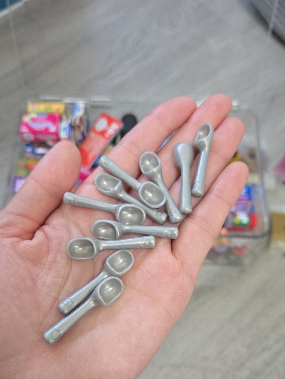 Miniature Silver Plastic Scoops - Set of 2 Small Ice Cream Scoopers (Qty 2)